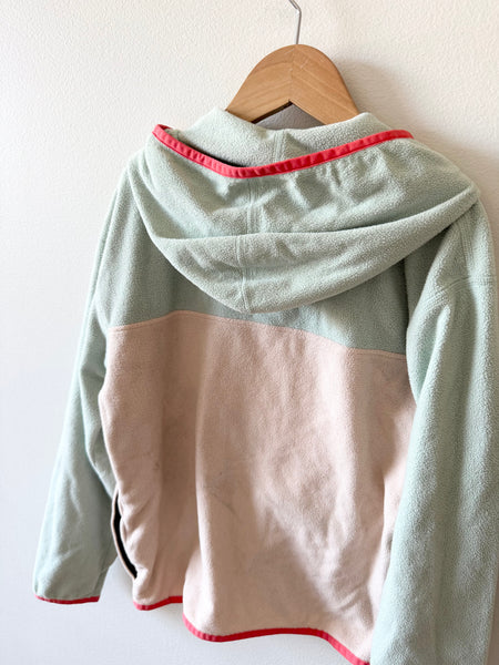 Patagonia Pink and Green Zip Fleee Synchilla Sweater • 9-11 years
