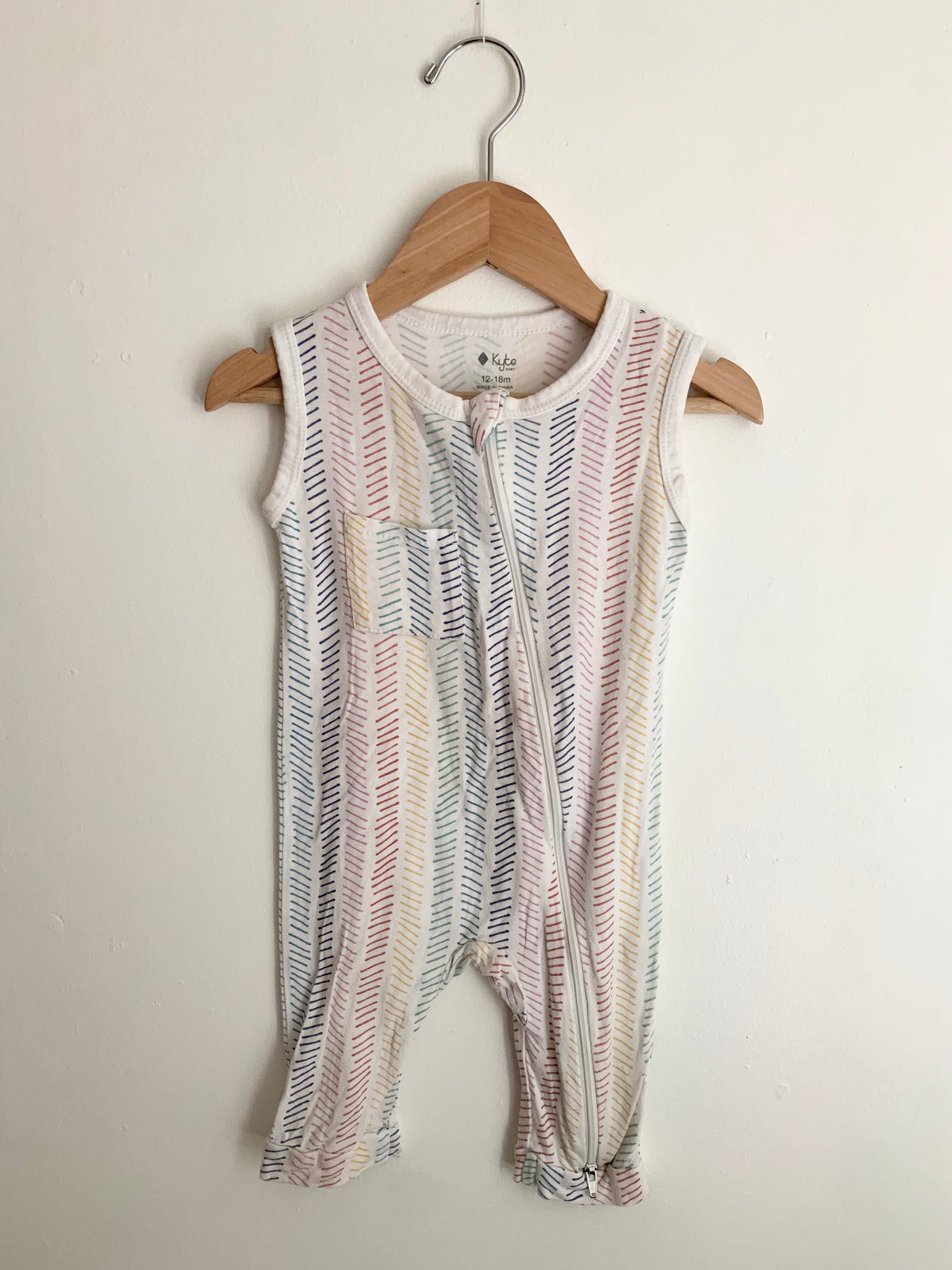 Kyte Rainbow Striped Tank Romper • 12-18 months