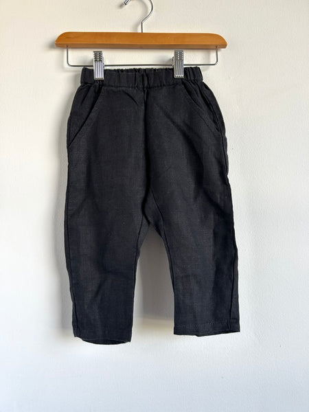 Haven Kids Black Linen Trousers • 12-24 months