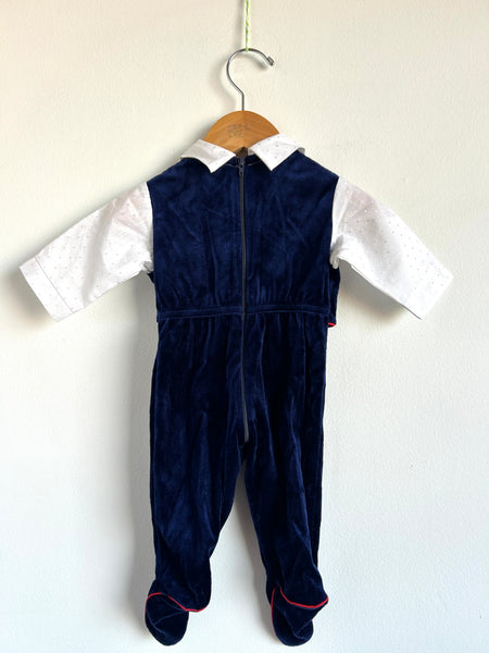 Vintage Claire Bell Velvety Blue Fancy Suit • 3-6 months