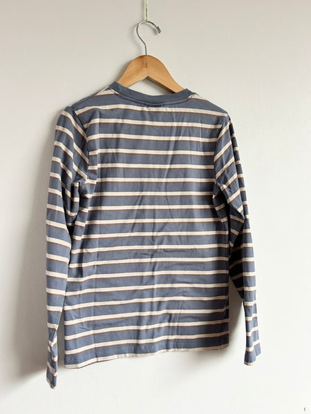 En Fant Striped Blue and Cream Long Sleeve Top • 8-10 years