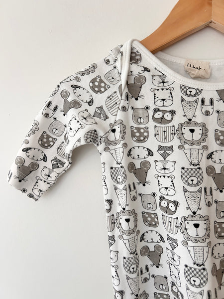 U Baby White Animals Gown • 3-6 months *