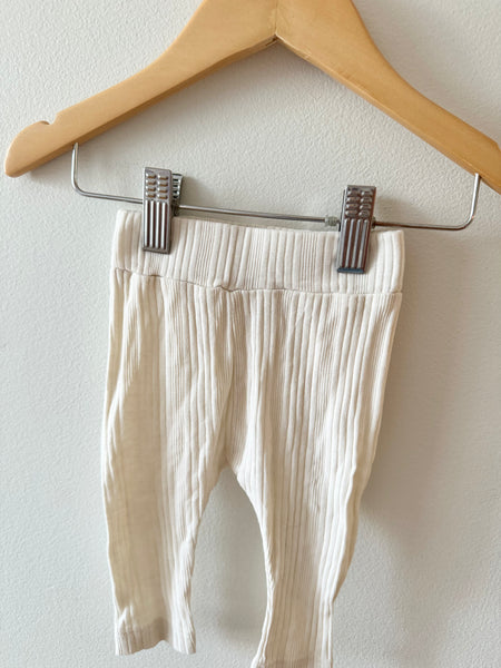 Kate Quinn White Ribbed Leggings • 0-3 months