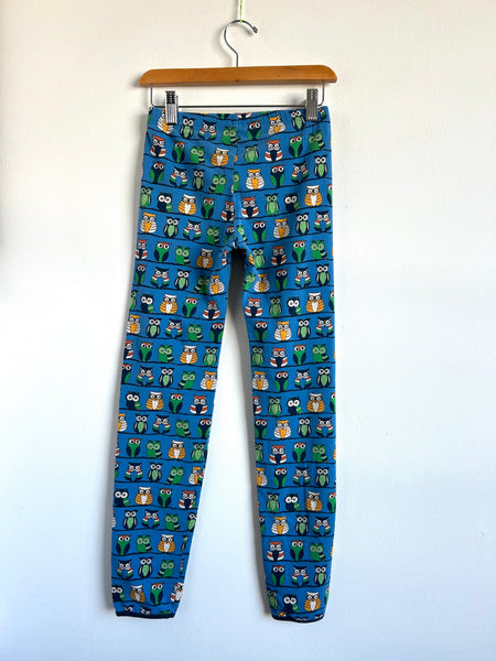 Villervalla Cotton Owls Blue Leggings • 10 years (140cm)