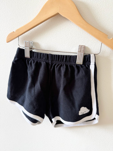 Whistle and Flute Black Track Shorts • 5-7 years
