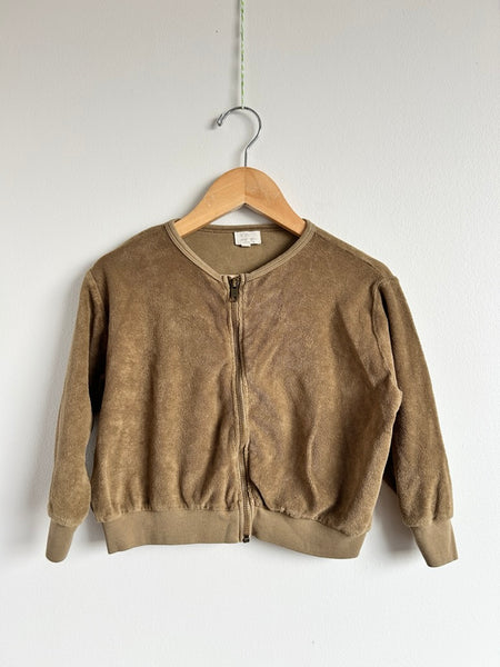 The Simple Folk Brown Terry Zip Up Sweatshirt • 4-5 years