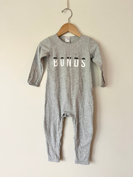 Bonds Grey Cotton Romper • 12-18 months