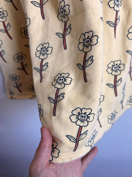 Seed Heritage Light Yellow Long Sleeve Flowers Sweatshirt Dress • 7-8 years