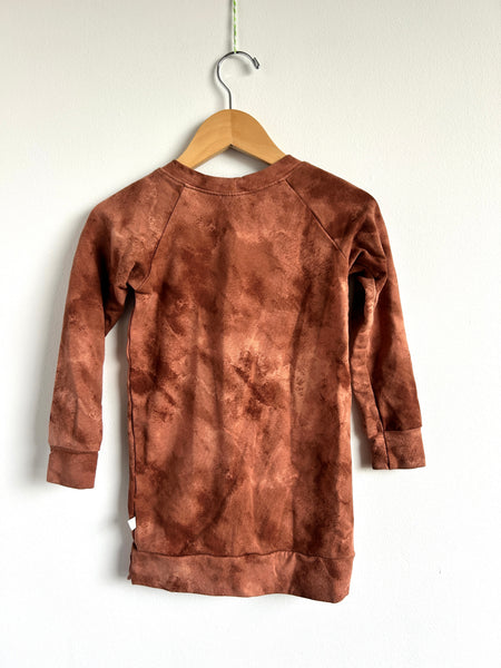 Jax and Lennon Brown Red Long Sleeve Sweater Dress • 3-4 years