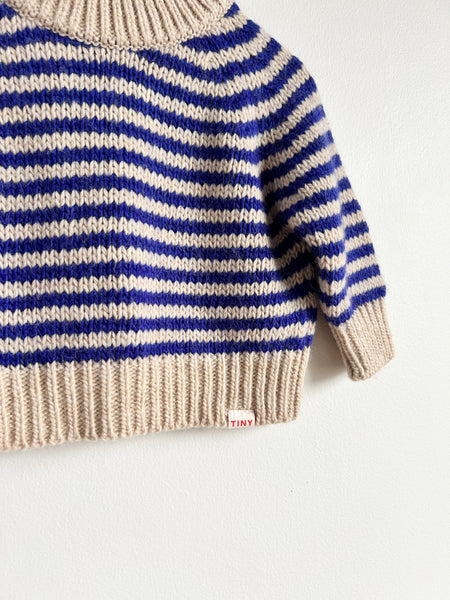 Tiny Cottons Boxy Wool Blend Striped Sweater • 2-3 years