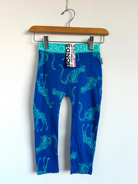 NEW Bonds Blue Ribbed Cotton Animal Pants • 18-24 months