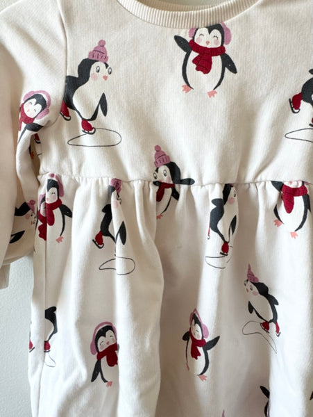 Penguin Long Sleeve Dress • 1-2 years