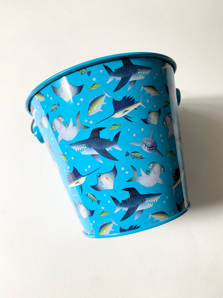 NEW Crocodile Creek Blue Metal Bucket • Toy