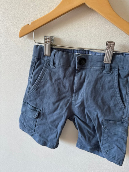 Wheat Blue Cargo Shorts • 4-5 years