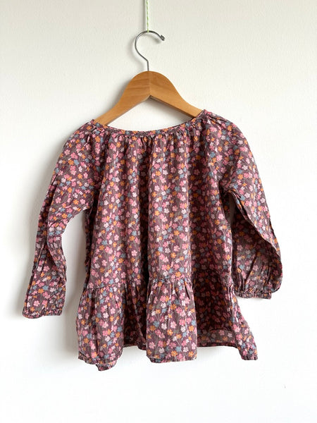 Petits Vilains Purple Peplum Style Cotton Shirt • 6-7 years