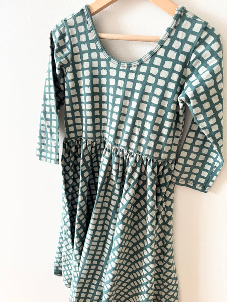 Alice and Ames Green Checkered Long Sleeve Dress • 7-8 years