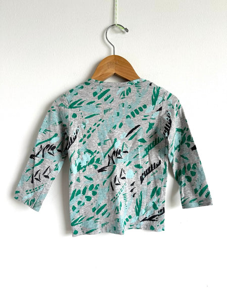 Bonds Grey/Green/Blue Pattern Shirt • 12-18 months