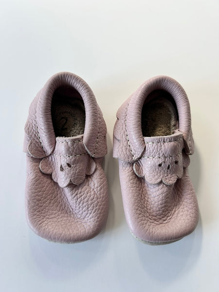 Heyfolks Pink Leather Mocs • 3c