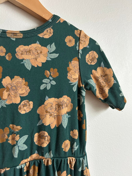 Little and Lively Green Peony Dress • 5-6 years