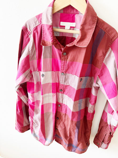 Burberry Plaid Button Up Shirt • 10-12 years