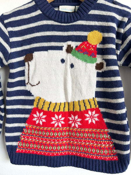 NEW JoJo Maman Bébé Polar Bear Knit Sweater •18-24 months