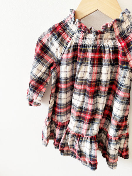 Old Navy Plaid Ruffle Bottom Dress • 18-24 months