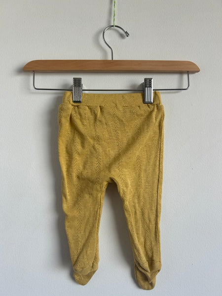 Kate Quinn Yellow Pointelle Footed Pants • 0-3 months