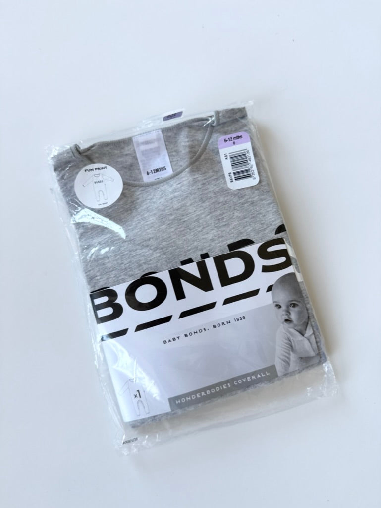 NEW Bonds Grey Romper with Snaps • 6-12 months