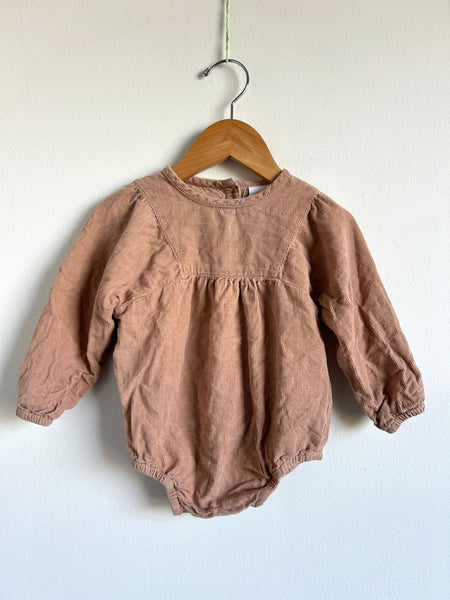 Wynken Blush Corduroy Long Sleeve Bubble Romper • 9-18 months