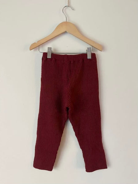 Disana Knit Red Wool Pants • 2-4 years