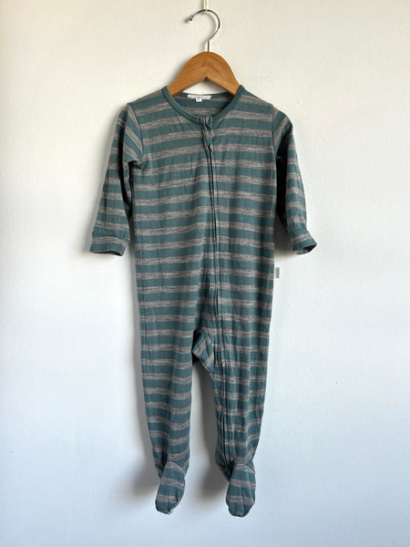 Babu Grey and Blue Stripe Sleeper • 12-18 months