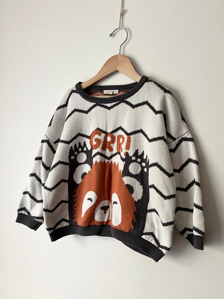 Red Caribou Red Panda Knit Sweater •  5-6 years