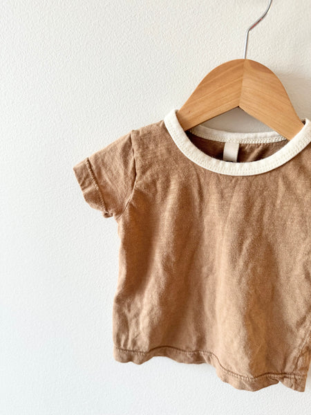 Childhoods Brown Ringer T-Shirt • 3-6 months