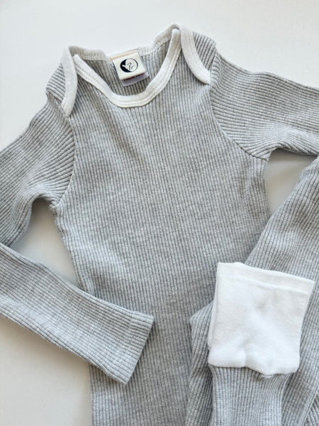 Sleepy Doe 2pc Ribbed Jammies Grey • 2-3 years