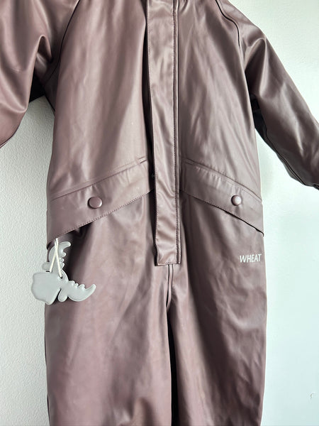Wheat Purpley Brown Quilted Insulated Rainsuit • 18 months - 3 years