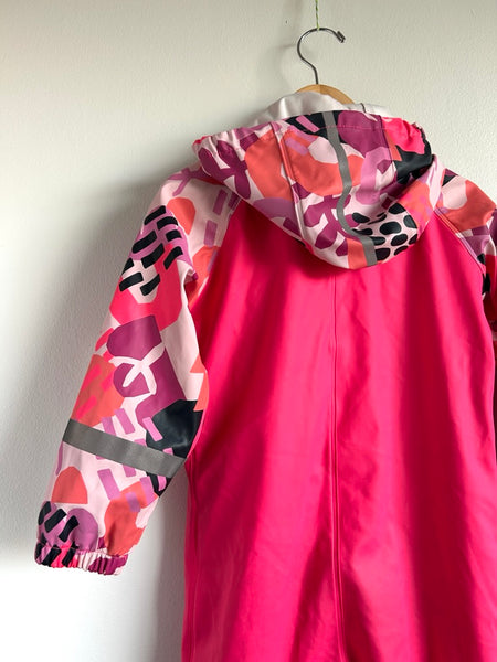Reima Pink and Patterned Rainsuit • 3-4 years (98cm)