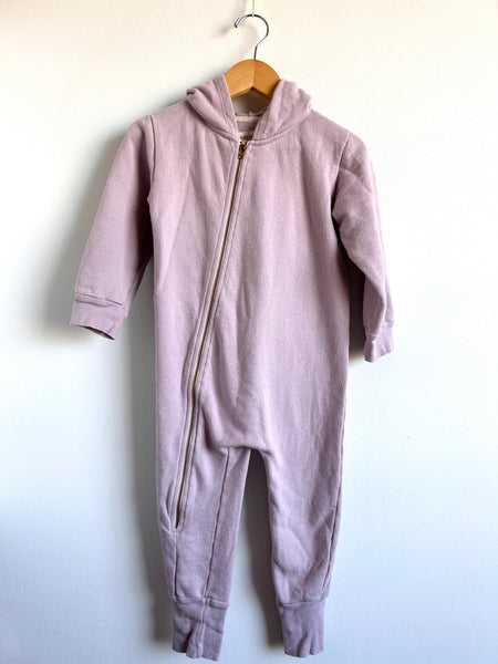 Mini Mioche Lilac Hooded Zip Romper • 3-4 years