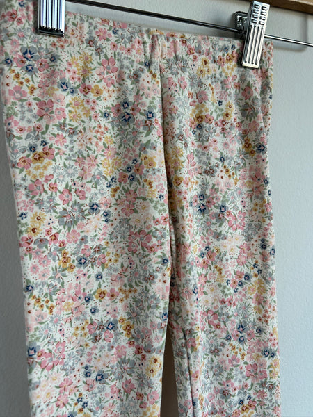 Wheat Pink and Blue Floral Leggings • 5 years