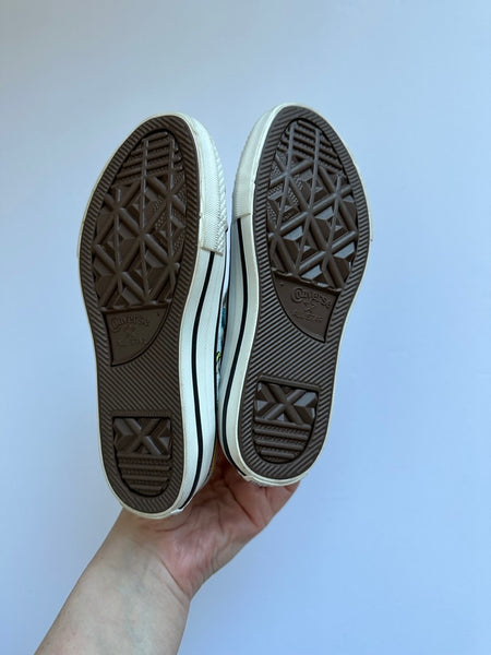 NEW Converse Tie Up Blue Butterfly Shoes • 10.5c