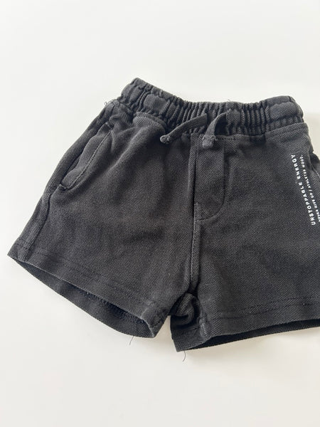 Zara Black Cotton Functional Drawstring Shorts • 12-18 months *