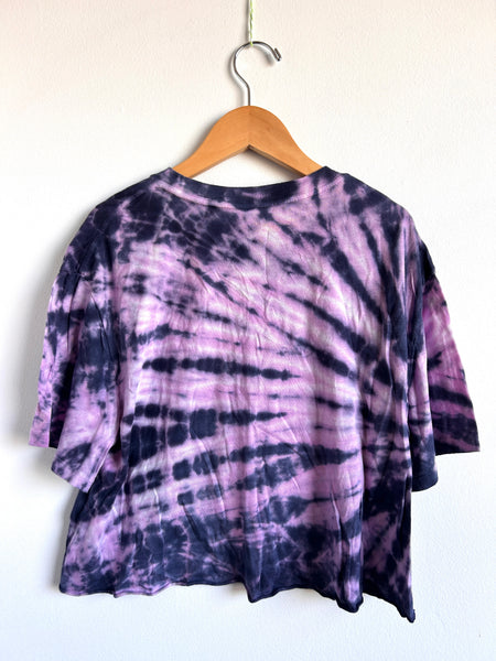 Rowdy Sprout Purple and Blue Tie Dye Boxy T-Shirt • 6-9 years