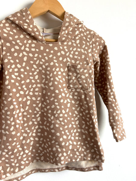 Jax and Lennon Brown and White Dotted Hoodie • 6-7 years