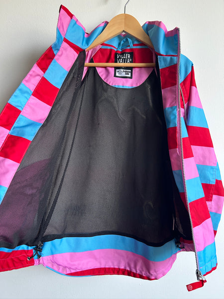 Villvervalla Pink, Blue, Red Striped Rainjacket • 9-10 years (134cm)