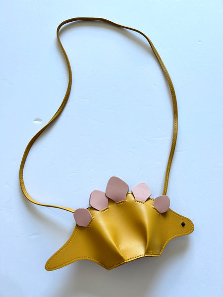 Yellow Pleather Dinosaur Purse