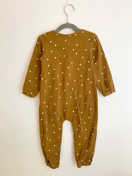 Quincy Mae Brown Polka Dot Romper • 18-24 months