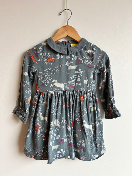 Mini Boden Forest Friends Blue Dress • 18 months - 3 years