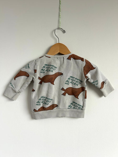 Bobo Choses Walrus Zip Up Cardigan • 3-6 months
