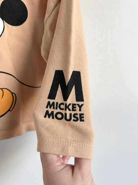 Zara x Disney Mickey Tan Sweatshirt • 1-2 years