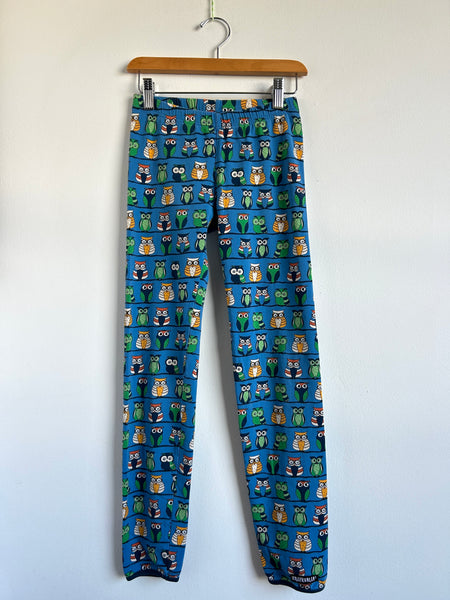 Villervalla Cotton Owls Blue Leggings • 10 years (140cm)