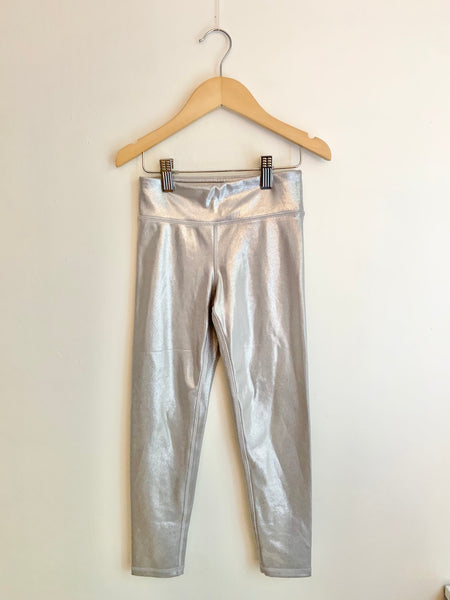 Gap Silver Metallic Leggings • Small (5-7 years)